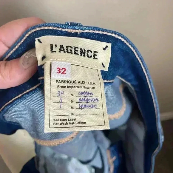 L'AGENCE Audrey Cutoff Denim Shorts DAYTONA Size 32 - Picture 9 of 10